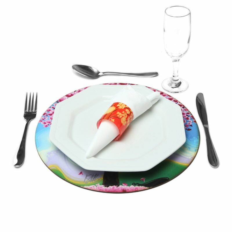 Sousplat Ipê Rosa Fundo Movimento