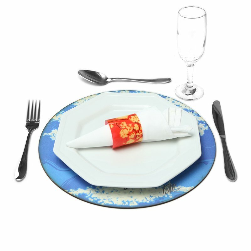 Sousplat Ipê Branco Fundo Azul 01