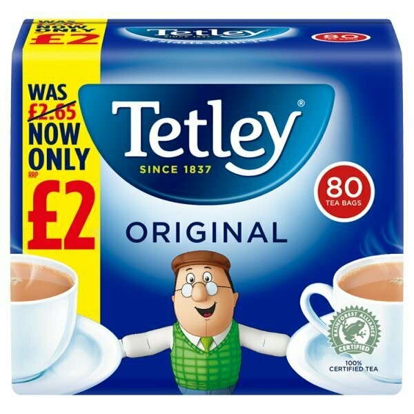 Tetley Teabags 80s  strikethrough 2.65 pm 2.00