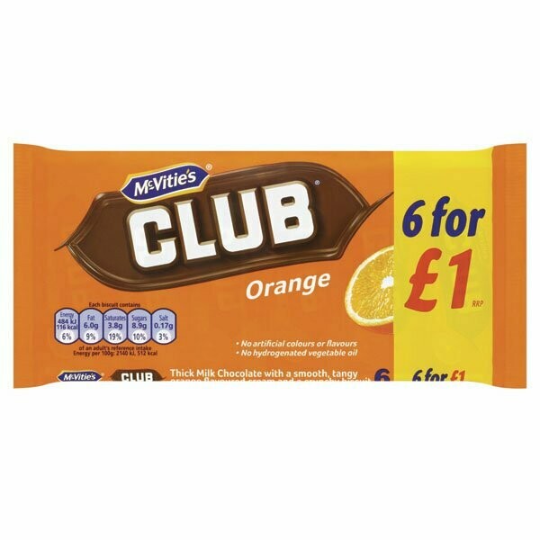 Mcvities Orange Club Pm1.00 6pk