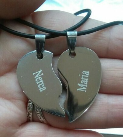 Colgante corazón partido personalizado