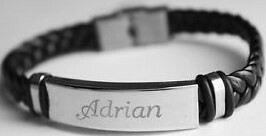 Pulsera de piel y acero personalizada