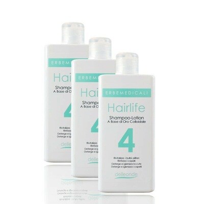 3 Confezioni HAIRLIFE4® - Shampoo Lotion Anticaduta Capelli con Oro Colloidale e Vitamine B5 e B8 - 225 ml 3 Confezioni HAIRLIFE4® - Shampoo Lotion Anticaduta Capelli con Oro Colloidale e Vitamine B5 e B8 - 225 ml