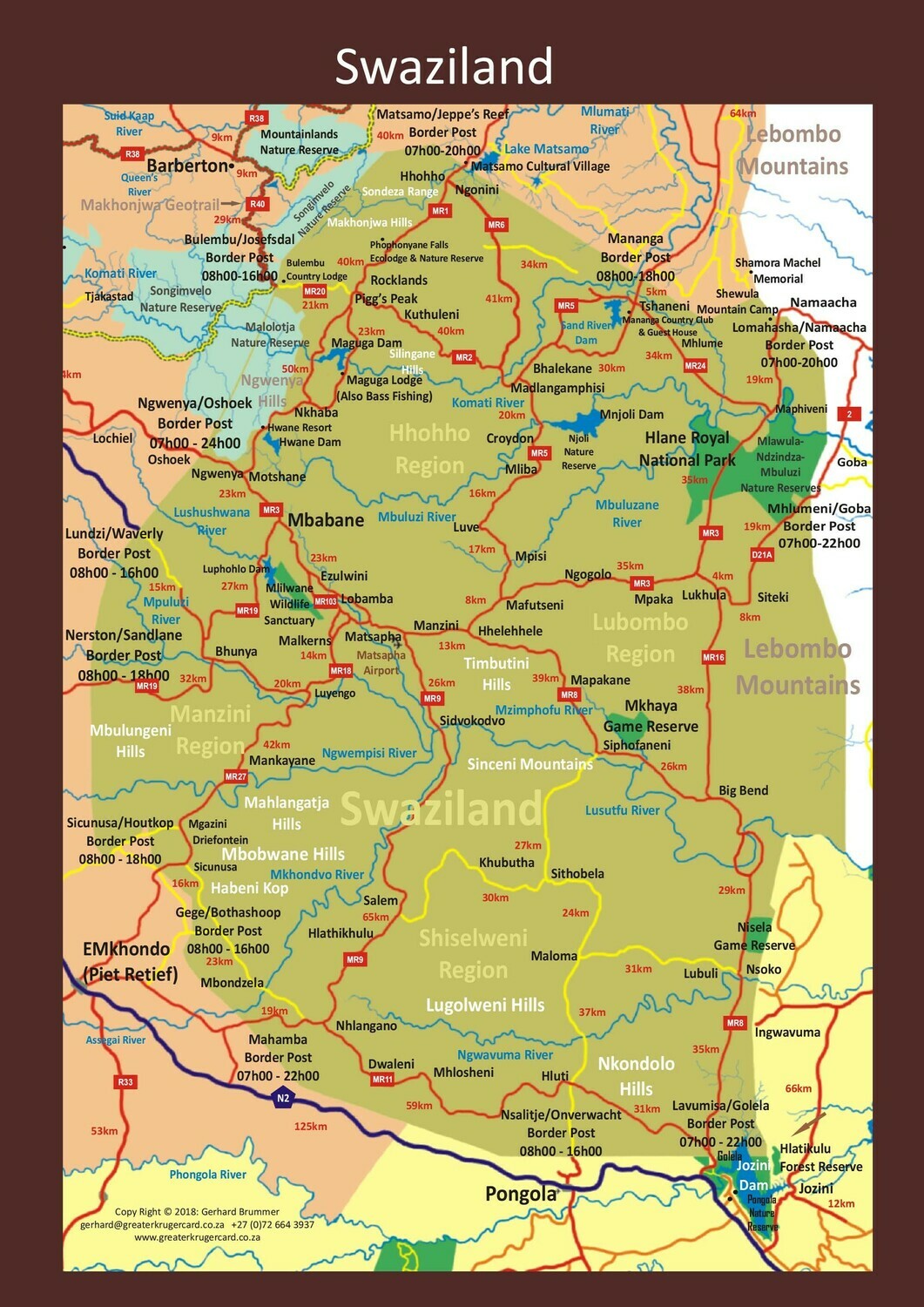 Swaziland Map 2020