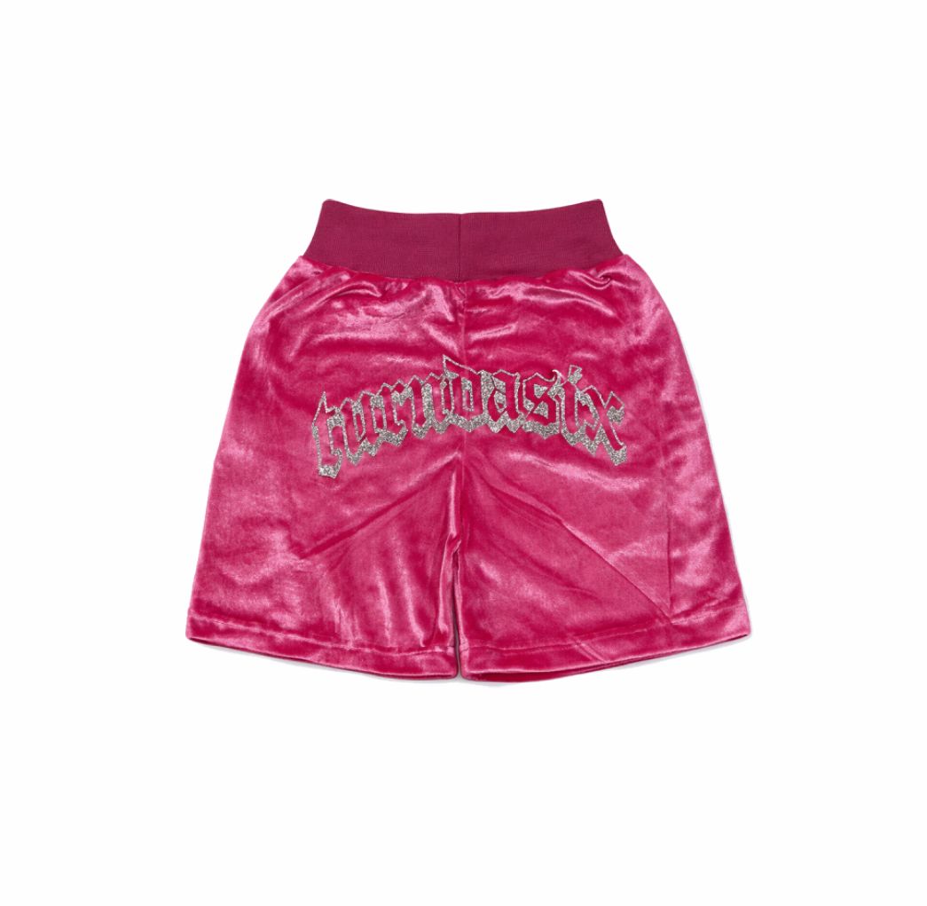 velour shorts
