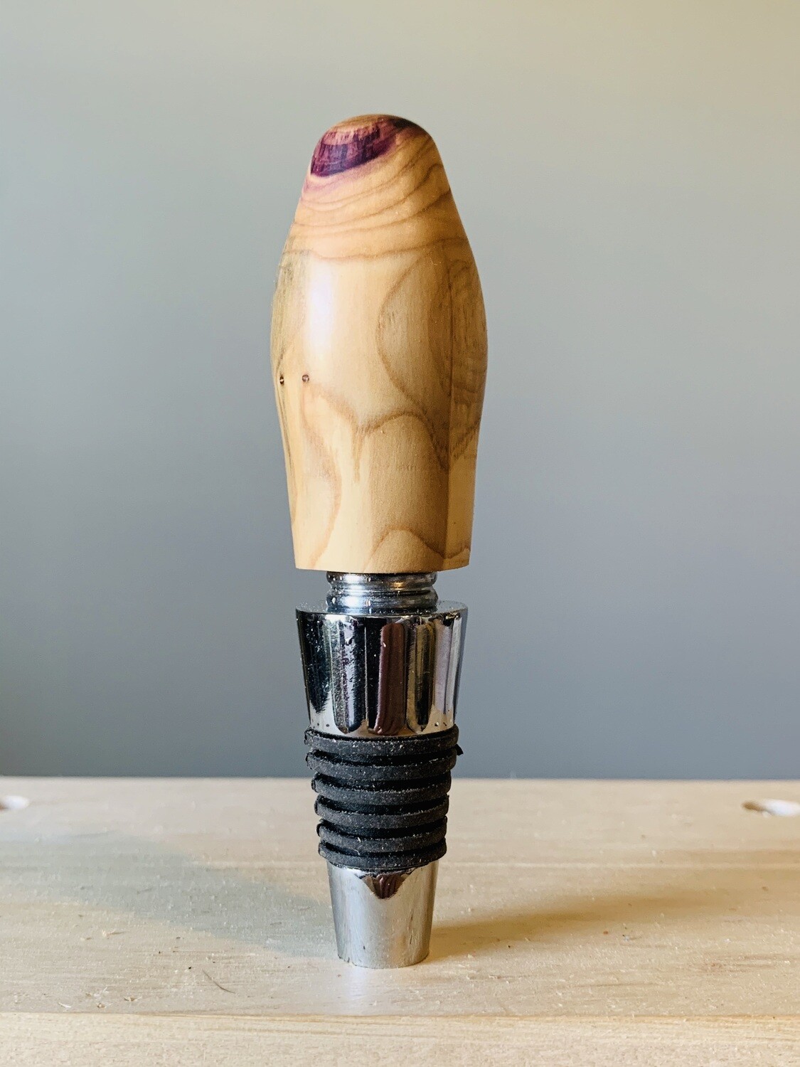 Lathe Turned Bottle Stopper with Corkscrew