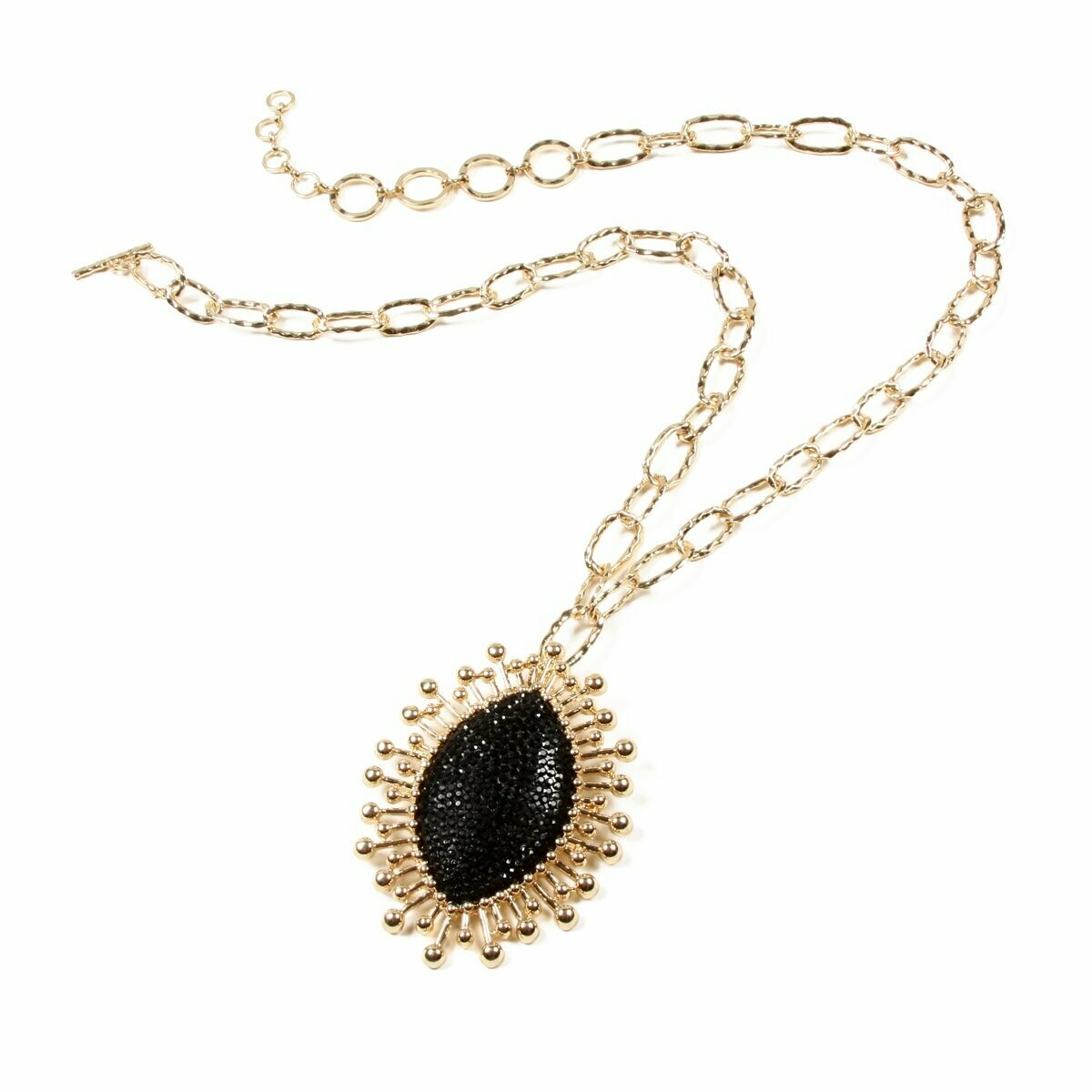 Gold Star Pendant Jet Black