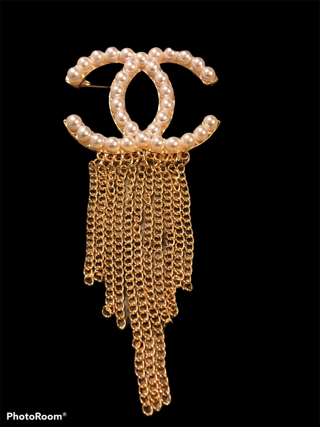 CC Gold Pearl Brooch