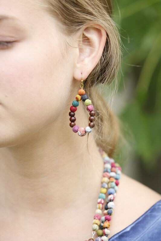 Kantha Beaded Earrings