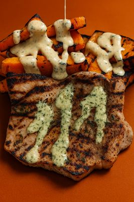 Grilled Fish &amp;  Sweet Potatoes Only
