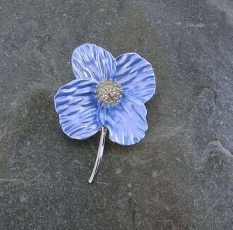 Blue Poppy Brooch