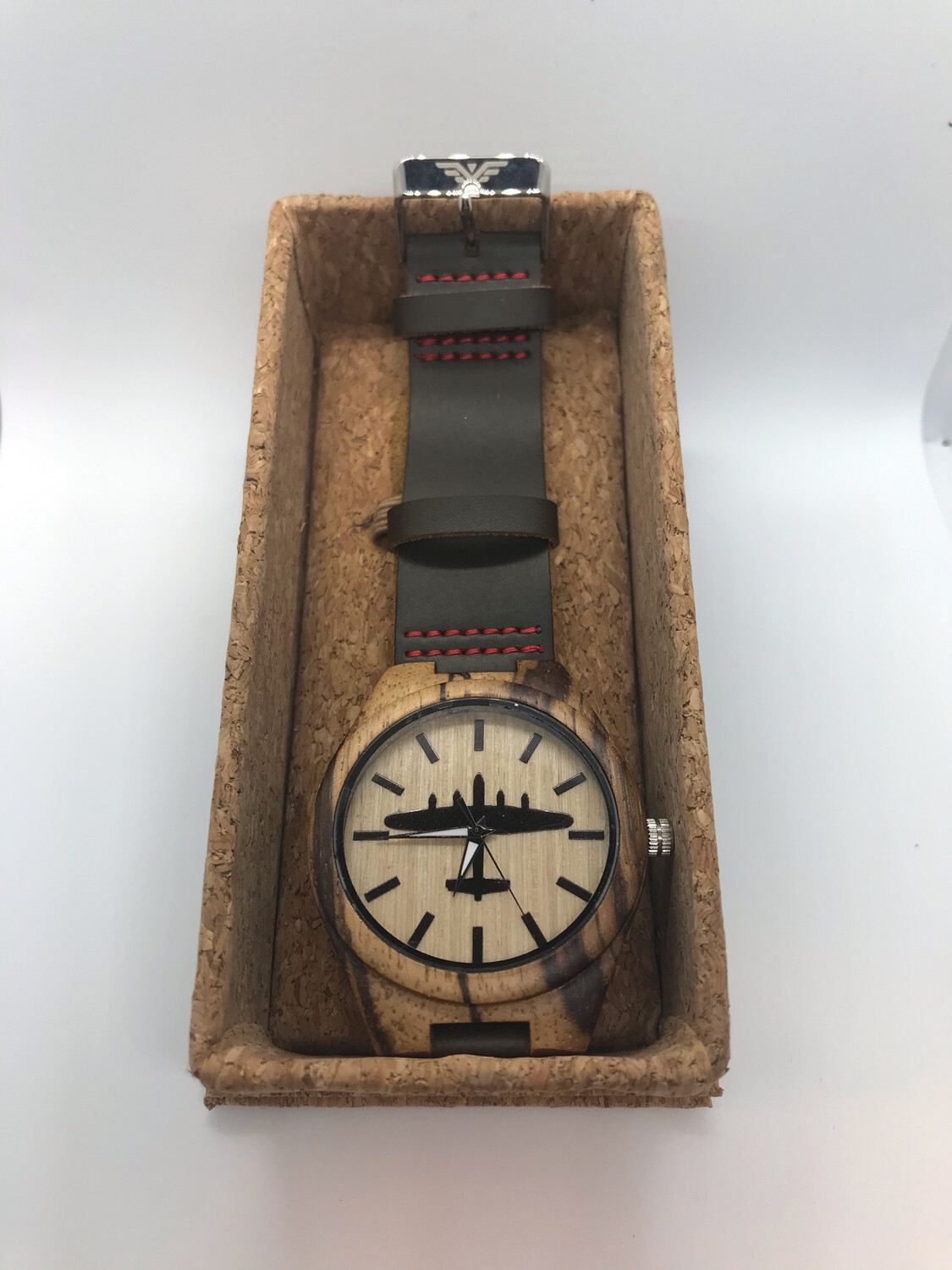 Lancaster Timber Timepiece with Leather Strap