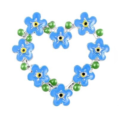 Forget Me Not Heart Brooch