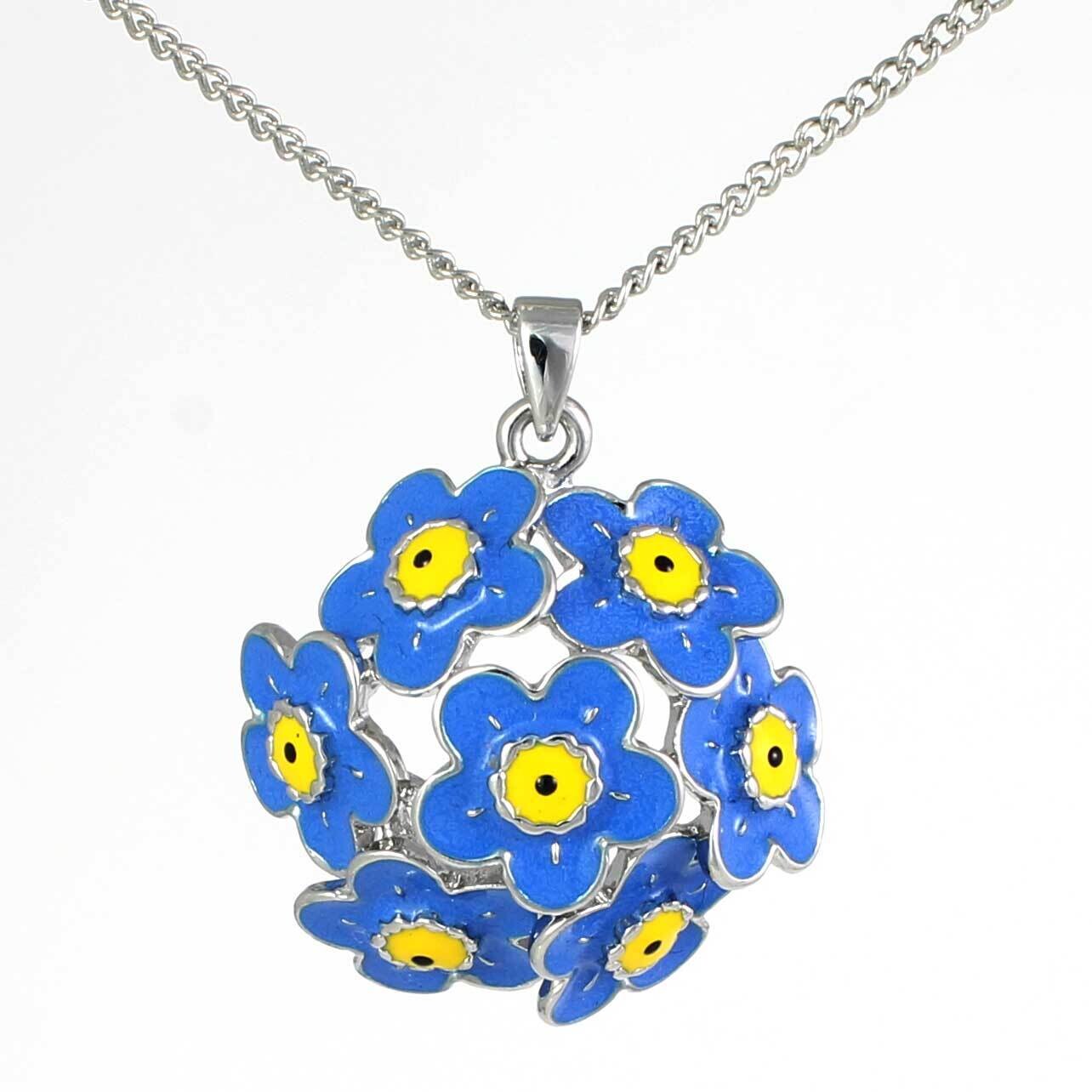 Forget Me Not cluster pendant