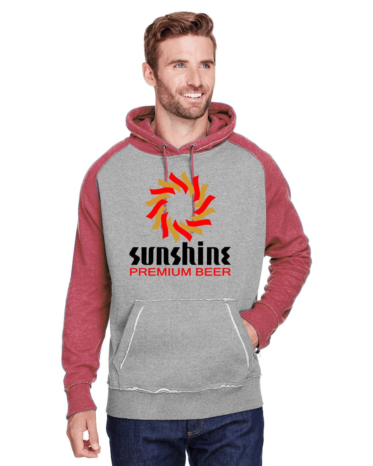 Sunshine - Retro-Red Hooded Pullover