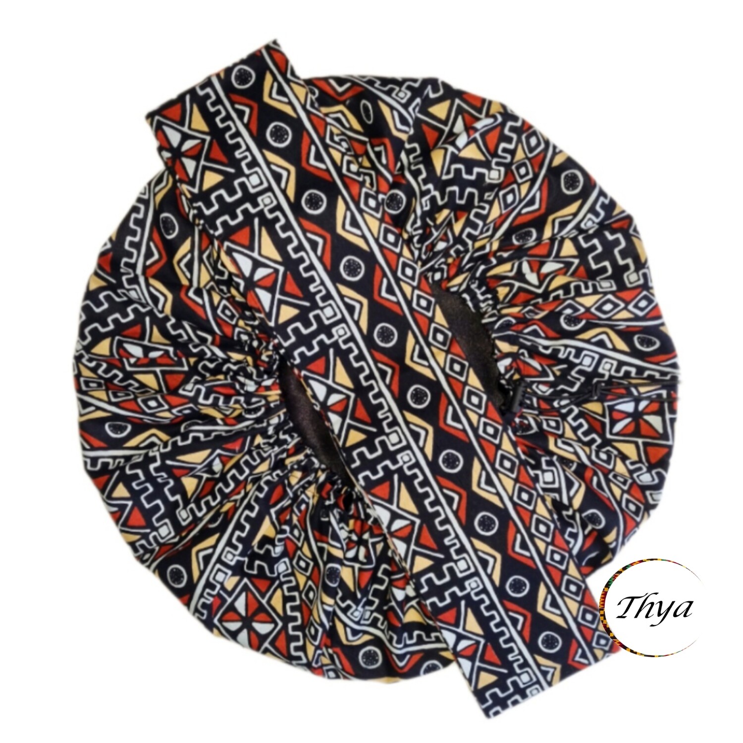 Bonnet Wrap wax Thya, COLORIS: Bogolan Marron (imprimé)