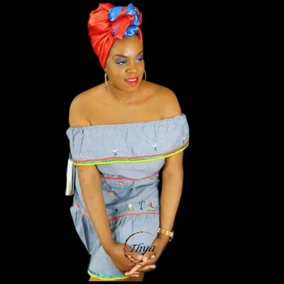 Foulard double satin Haïti Thya