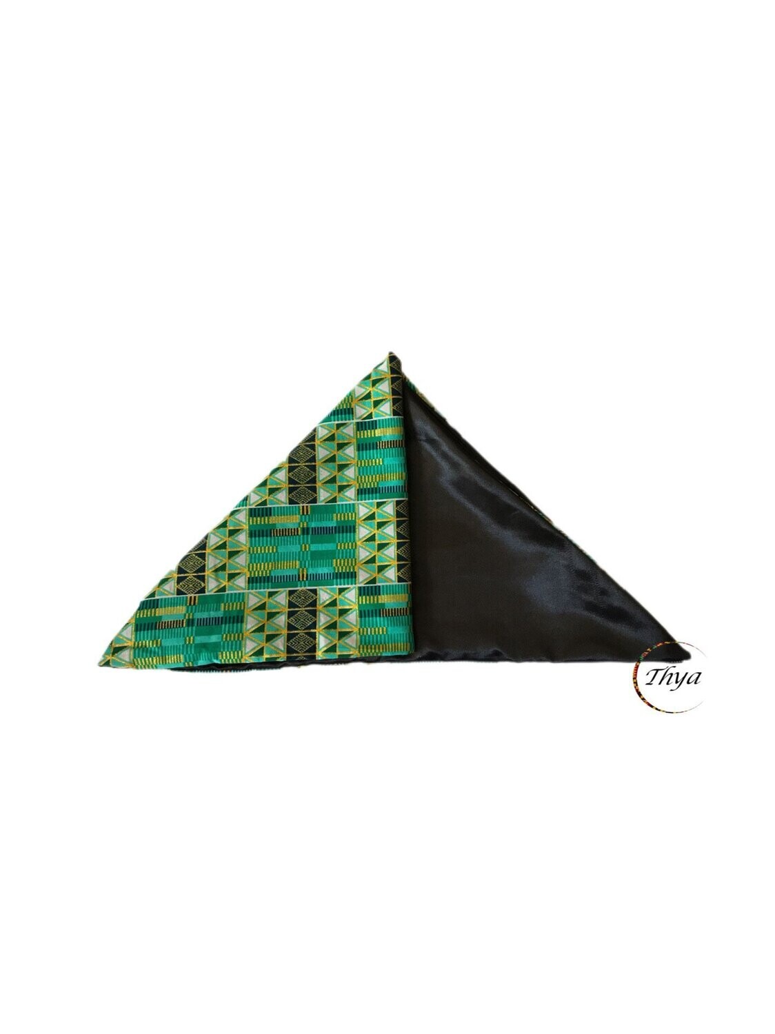 Bandana doublé Wax / Satin Thya, Couleur wax: Vert