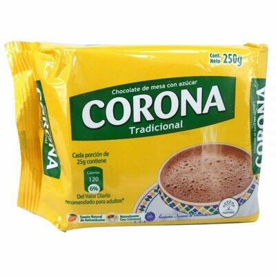 Chocolate Taza Corona 250gr
