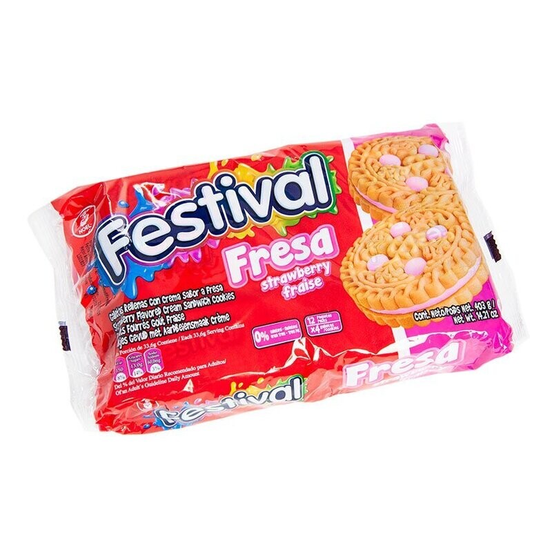 Galletas Festival Paquete 360gr 12 Unid - Fresa