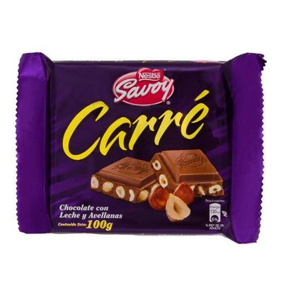 Chocolate Carre Avellanas, Savoy 100gr