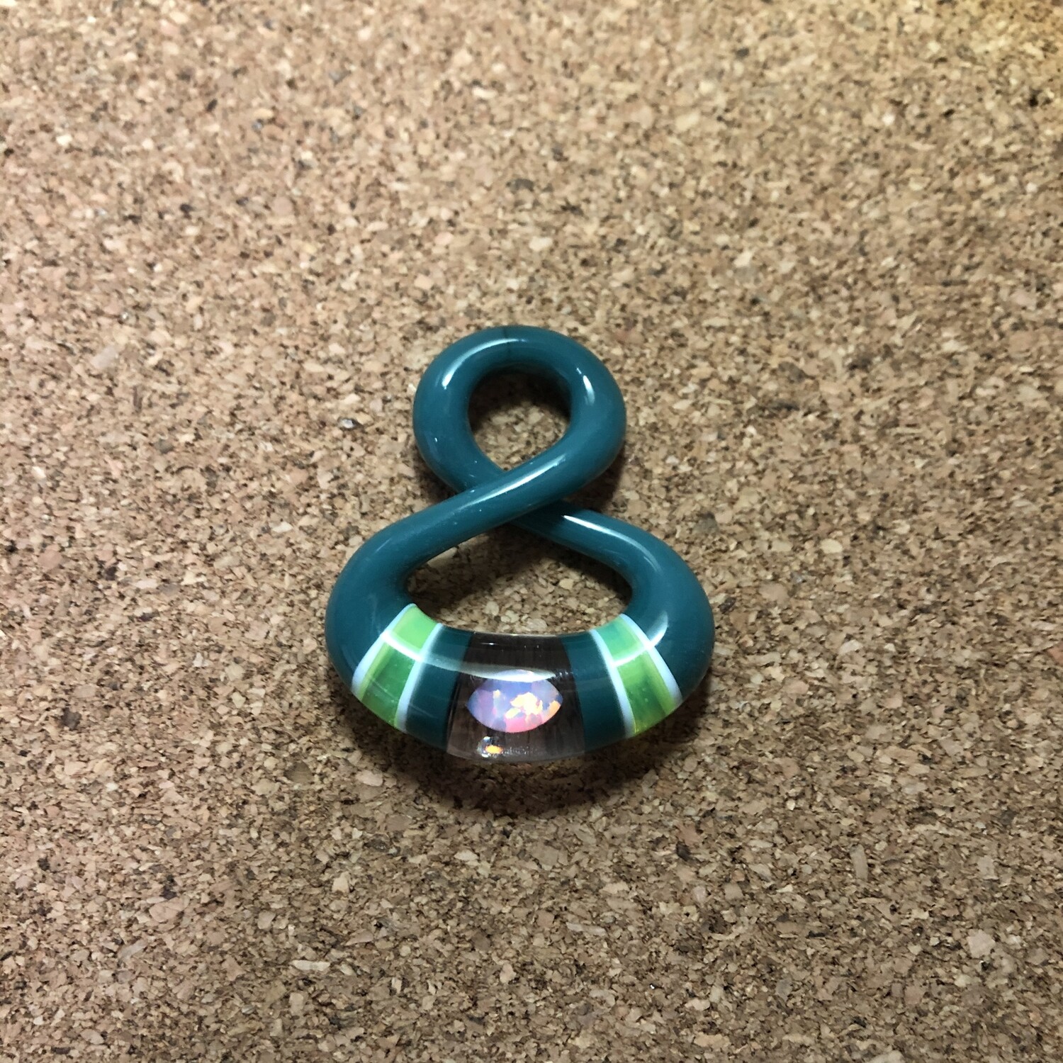 Aqua Azul / Slime / Lotus Worked Full Size Infinity Pendant w/ Marquise Opal by NateyLove