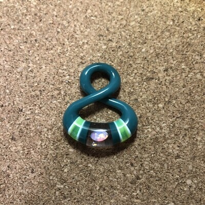 Aqua Azul / Slime / Lotus Worked Full Size Infinity Pendant w/ Marquise Opal by NateyLove