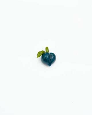 (34C) Blue Peach w/ Green Stem Pendant by Gnarla Carla