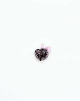 (24C) Pink & Black Reticello Peach Pendant by Gnarla Carla