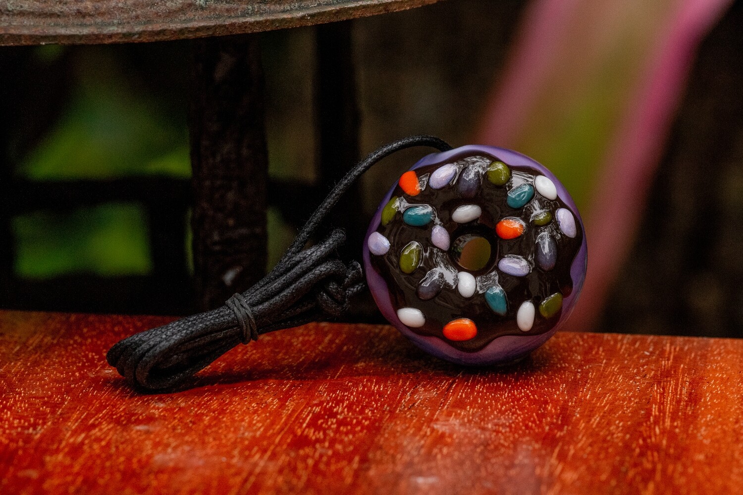 (SK7) Chocolate Frosted & Sprinkled Donut Collab Pendant by KGB & Scomo Moanet