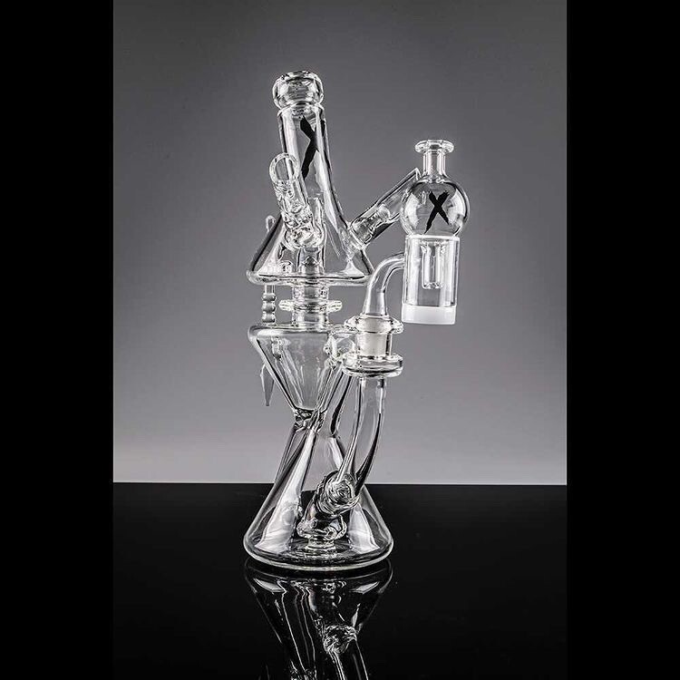 Clear Xhalecycler Rig (w/ Case & Carb Cap) by Robert Mickelsen