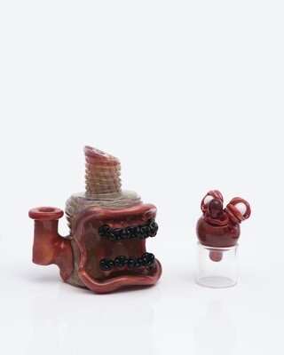 Mystery Dichro & Tequila Sunrise Mini Face Rig w/ Matching Carb Cap by Frostys Fresh