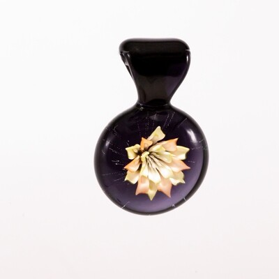 Flower Pendant #4 BY KIMMO (BLACK, WHITE, AND ORANGE)