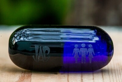 Dark Blue Pill Hand Pipe by JAG