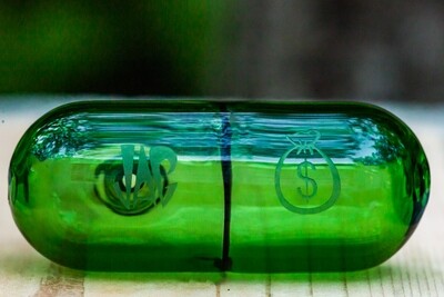 Green Pill Hand Pipe by JAG 
