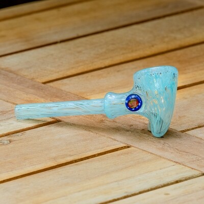 Agua Azul Fully Worked Tomahawk Dry Pipe (with milli) by Snoopy Glass