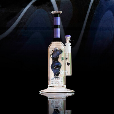 Purple & Black Water Pipe Collab by KT Scissorbaby x Diesel Glass Inc