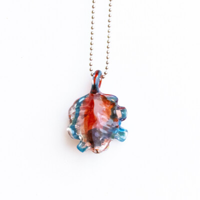 Oyster Seashell Pendant (C) by Patty D Glass