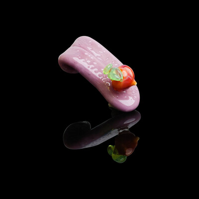 Peach Tongue Collab Pendant (A) by Gnarla Carla x Ryder Glass (2022 Drop) 