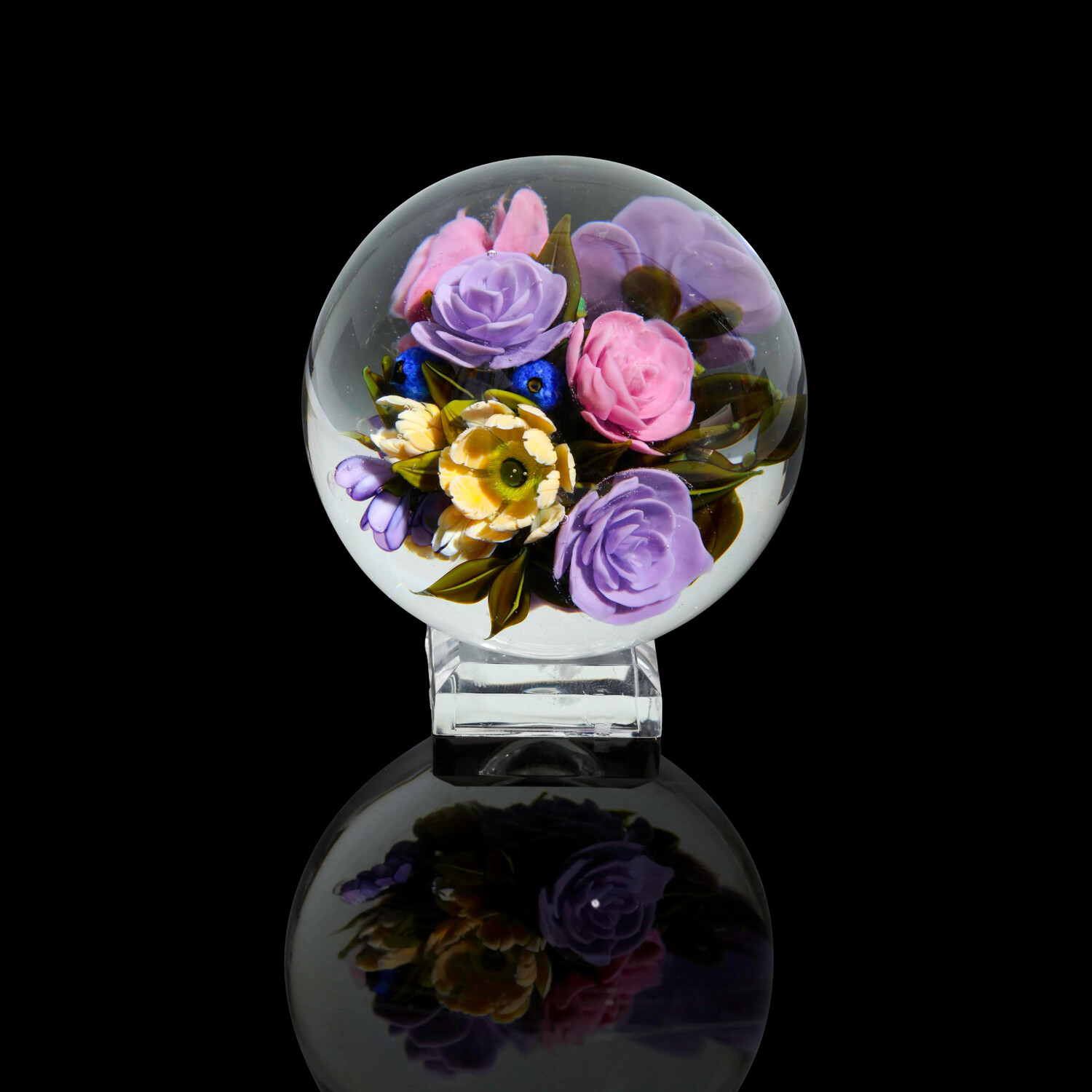 Encased Flower Bouquet Marble by Akihiro Glass