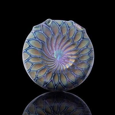 Pineapple Pattern Disk Pendant (A) by Hondo Glass (2022 Release)