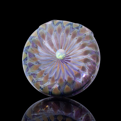 Pineapple Pattern Disk Pendant (C) by Hondo Glass (2022 Release)