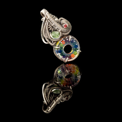 Silver Vibe Saver Pendant (A) by Karma Glass (Rainbow Equinox 2022)