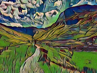 Seathwaite in green