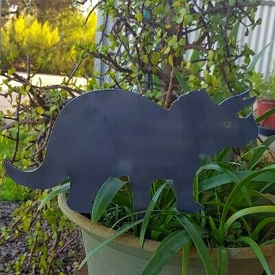 Triceratops Garden Stake , 2mm Mild Steel