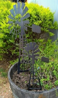 Small Windmill Garden Stake, 2mm Mild Steel