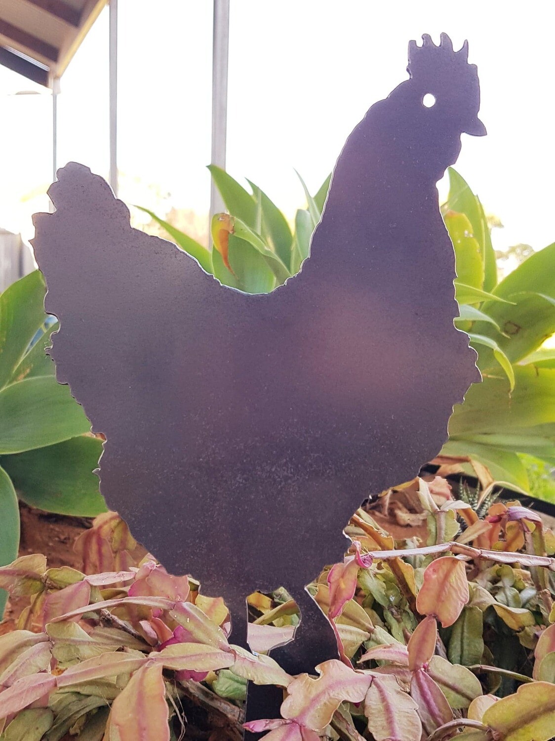 Chicken and Rooster Garden Stakes, 2mm Mild Steel