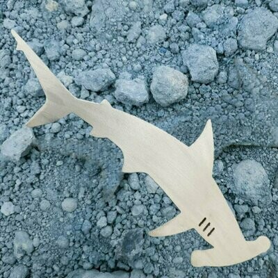 Hammerhead Shark, 3mm Brushed Aluminium