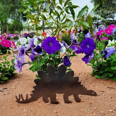 Stegosaurus Miniature Garden Stake, 2mm Mild Steel