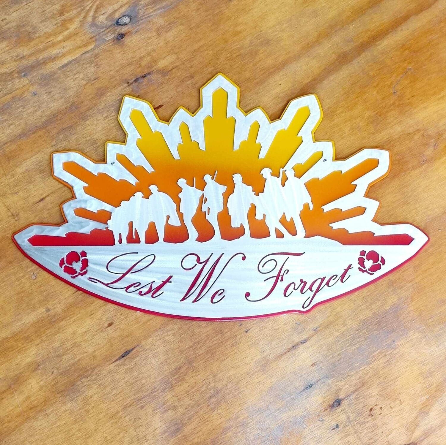 Lest We Forget Powder coated Wall Art